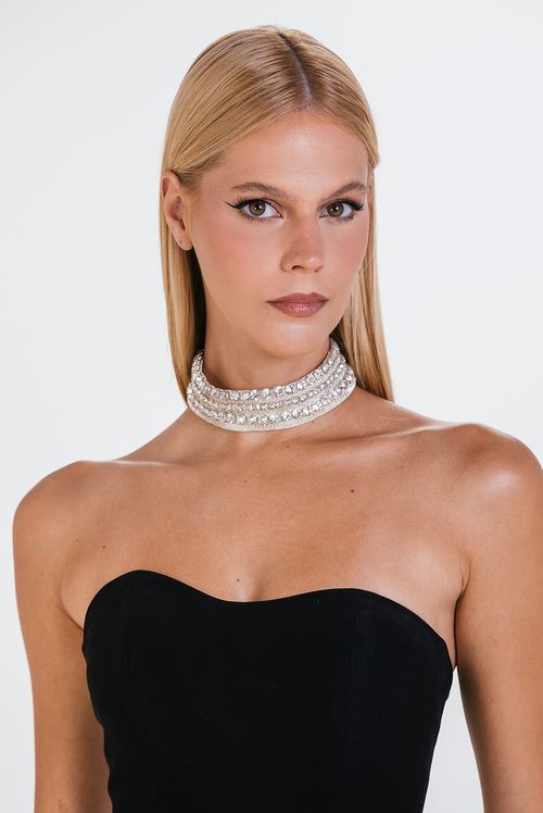 Chocker Strass - Off White