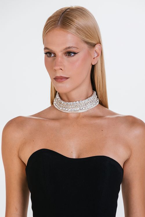 Chocker Strass - Off White