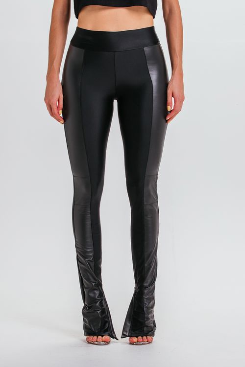 Calça Bis Couro - Preto