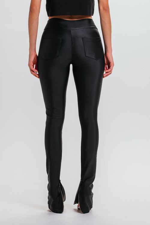 Calça Bis Couro - Preto